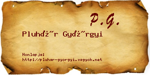 Pluhár Györgyi névjegykártya